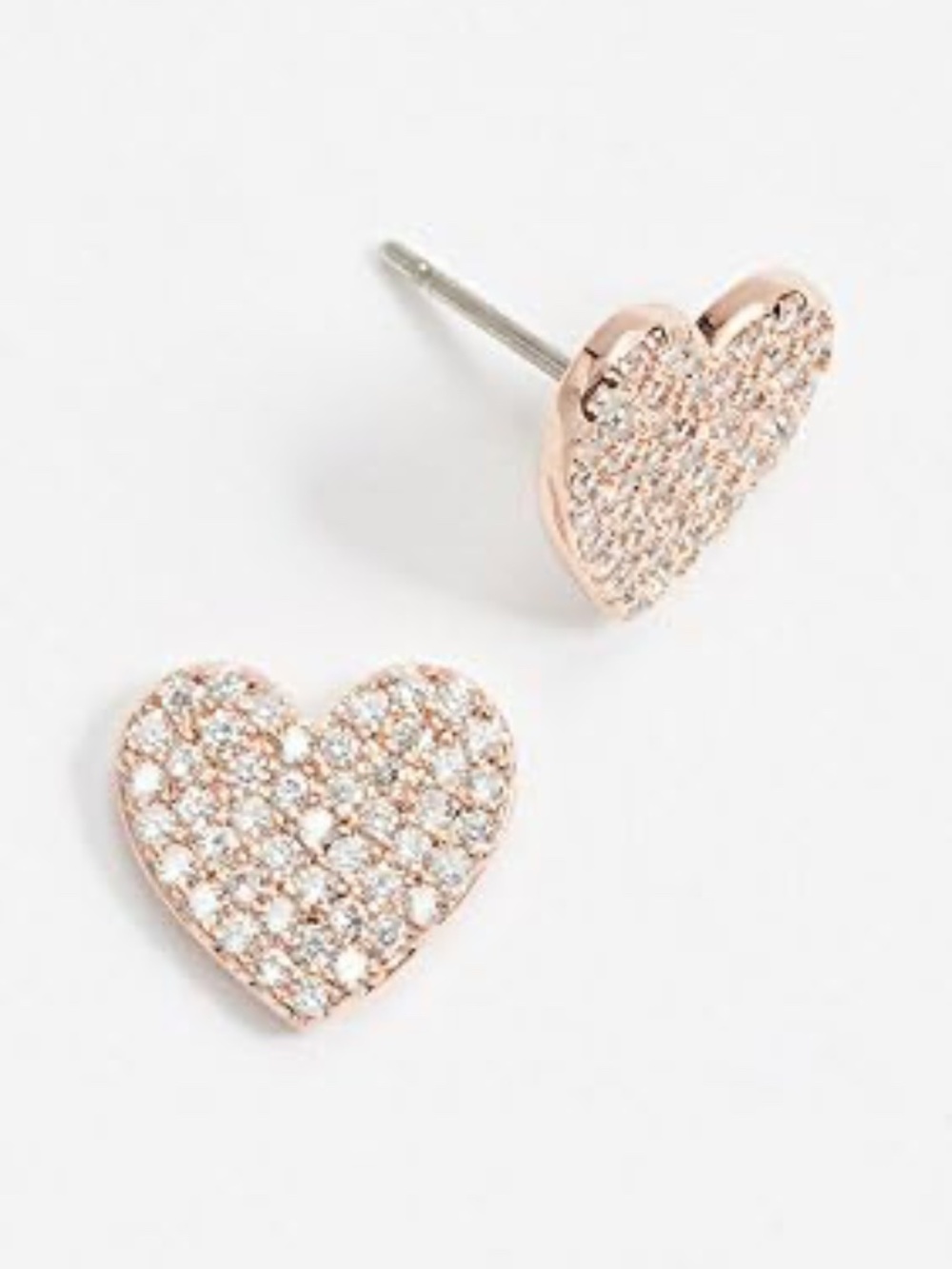 Kate Spade Rose Gold Pave Heart Earrings